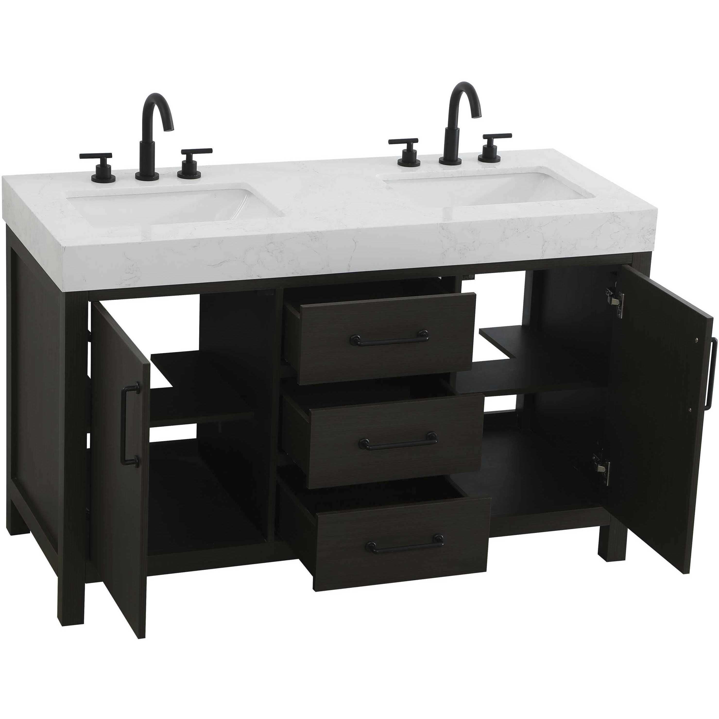 Nathan 54 X 34 inch Mocha Brown Bathroom Vanity Cabinet