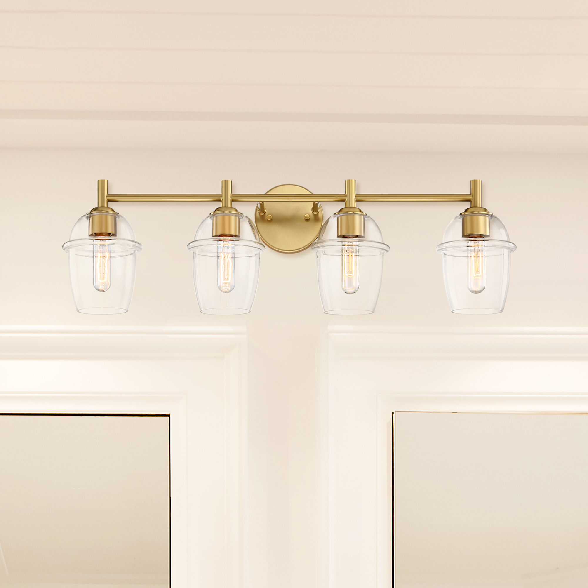Summer Jazz 4 Light 32 inch Brushed Gold Vanity Light Wall Light