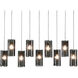 Textured Glass 9 Light 66.3 inch Novel Brass Multi-Pendant Ceiling Light