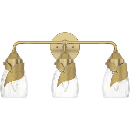 Lapas 3 Light 20.3 inch Modern Brass Bath Sconce Wall Light in Water