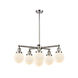Franklin Restoration Chatham 6 Light 30 inch Polished Nickel Chandelier Ceiling Light in Incandescent, Mercury Glass, Franklin Restoration