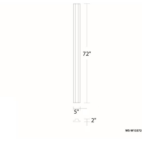 Revels LED 72 inch Black Outdoor Wall Light in 3500K, dweLED