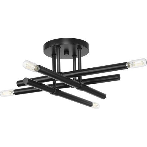 Arya 4 Light 20.12 inch Matte Black Semi-Flush Mount Ceiling Light, Design Series