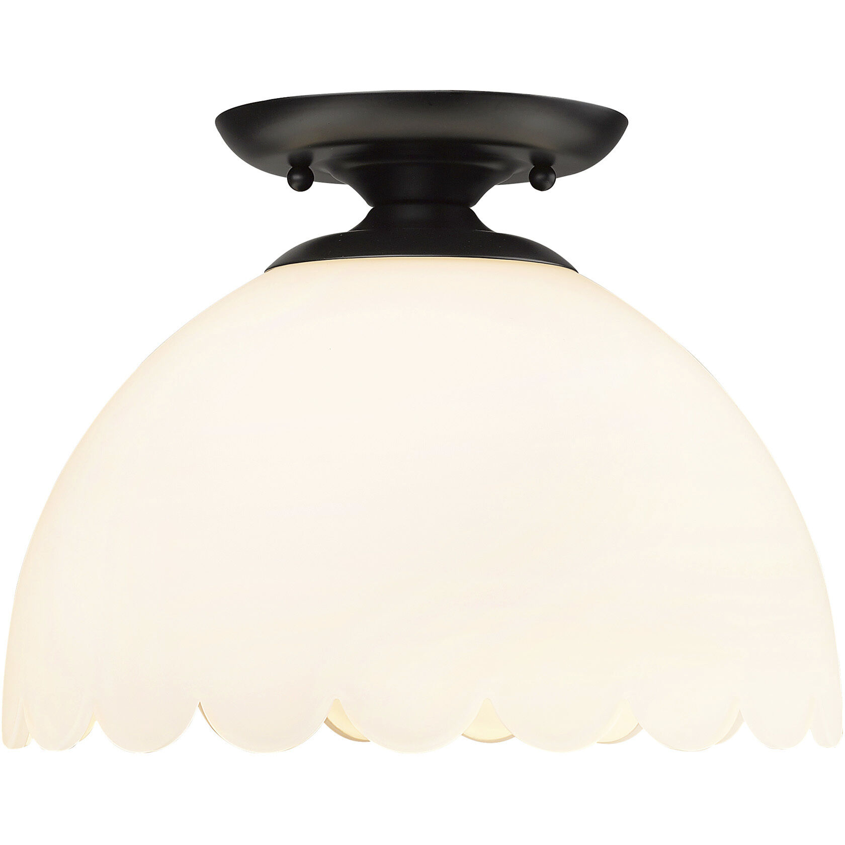 Dorinda 1 Light 12.25 inch Matte Black Semi-Flush Mount Ceiling Light