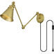 Van 1 Light 6 inch Brass Plug In Wall Sconce Wall Light