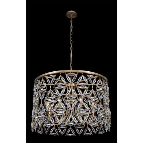 Triangulo 8 Light 34 inch True Brass Pendant Ceiling Light in Firenze Clear