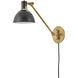 Argo 1 Light 7 inch Satin Black with Lacquered Brass Indoor Wall Sconce Wall Light