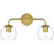 Genesis 2 Light 19 inch Brass Bath Sconce Wall Light