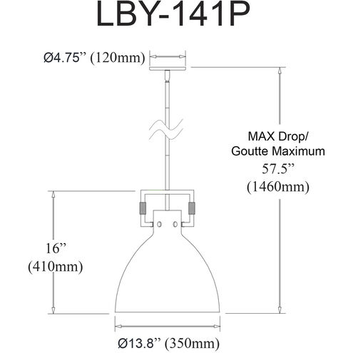 Liberty 1 Light 13.75 inch Matte White with Aged Brass Pendant Ceiling Light in Matte White/Aged Brass