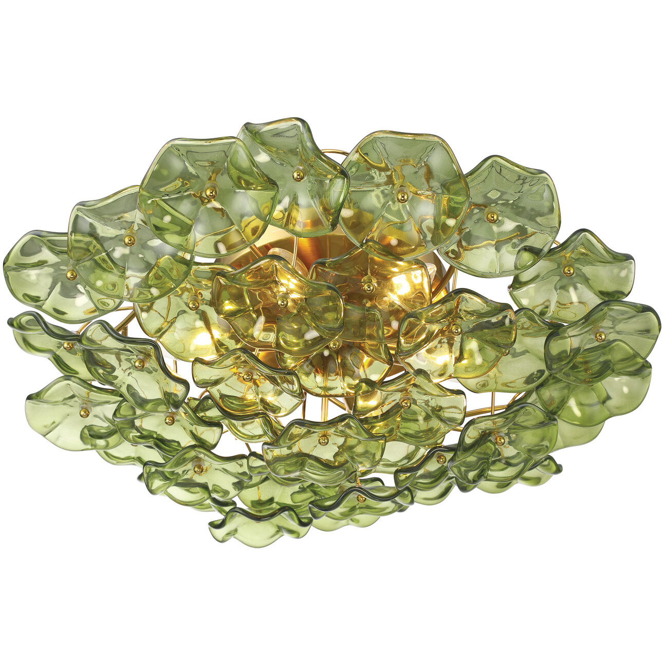 Esme 6 Light 22.5 inch Aged Brass Semi Flush Ceiling Light