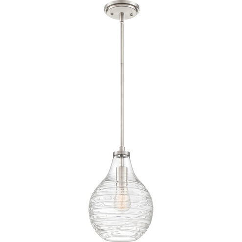 Genie 1 Light 9 inch Brushed Nickel Mini Pendant Ceiling Light