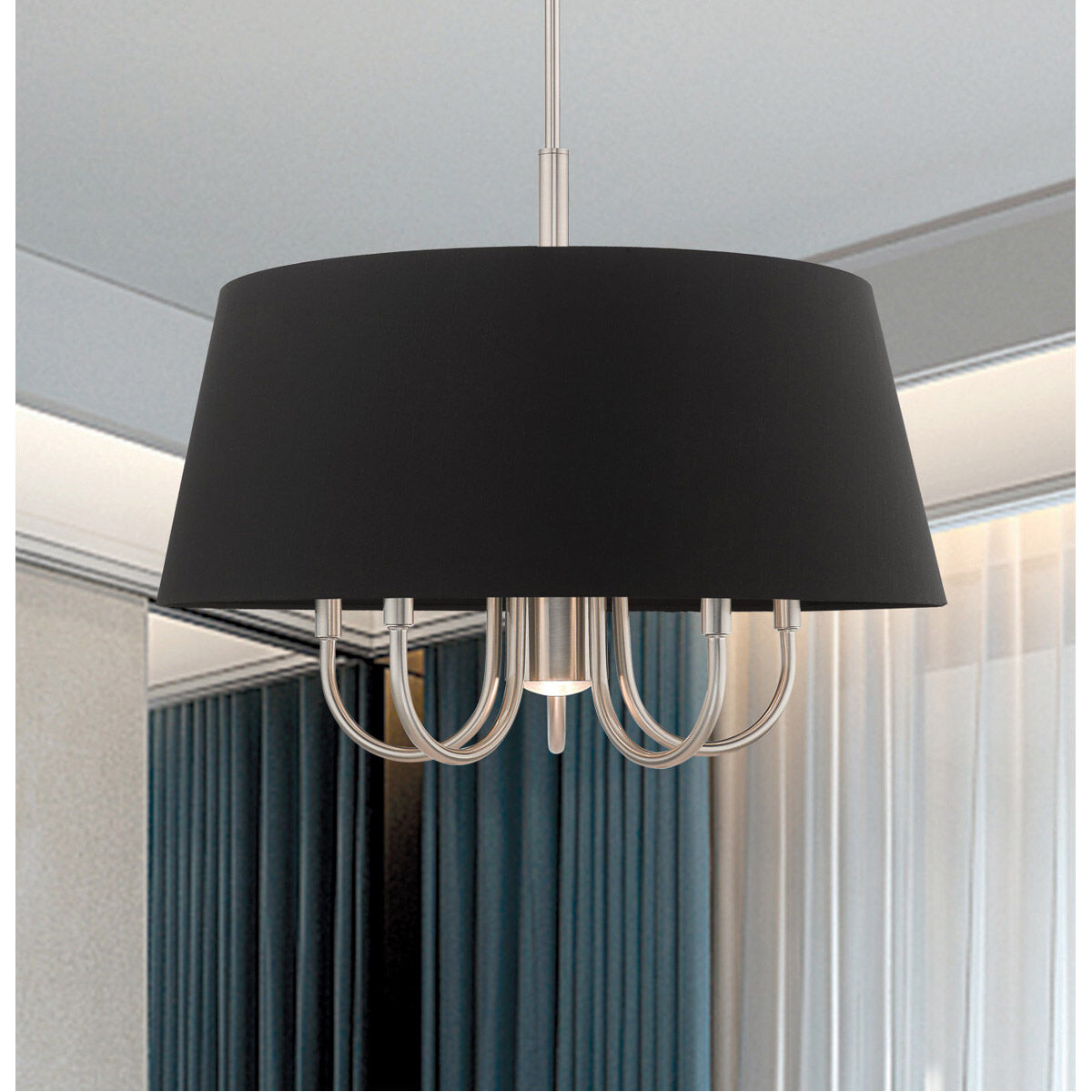 Belclaire 6 Light 24 inch Brushed Nickel Pendant Chandelier Ceiling Light