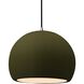 Radiance 1 Light 12.25 inch Matte Green and Brushed Nickel Pendant Ceiling Light