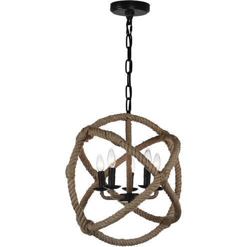 Padma 5 Light 21 inch Black Up Chandelier Ceiling Light