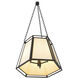 Moreno 3 Light 23.62 inch Black with Off-White Cotton Look Fabric Pendant Ceiling Light