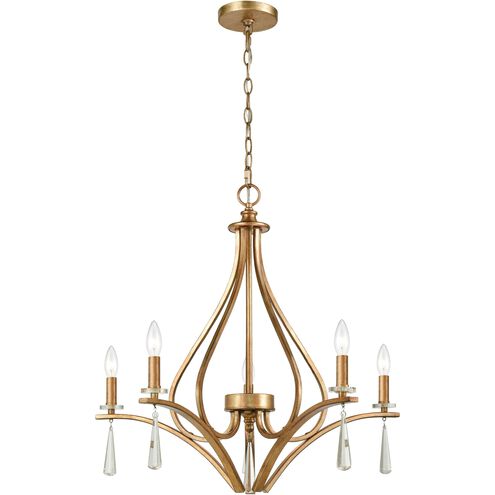 Katania 5 Light 27 inch Antique Gold Chandelier Ceiling Light