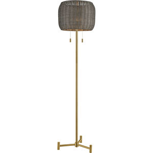 Bittar 62 inch 100.00 watt Aged Brass Floor Lamp Portable Light
