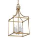 Montreal 4 Light 13.88 inch Warm Brass Pendant Ceiling Light