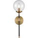 Boudreaux Sconce Wall Light in Antique Gold with Matte Black