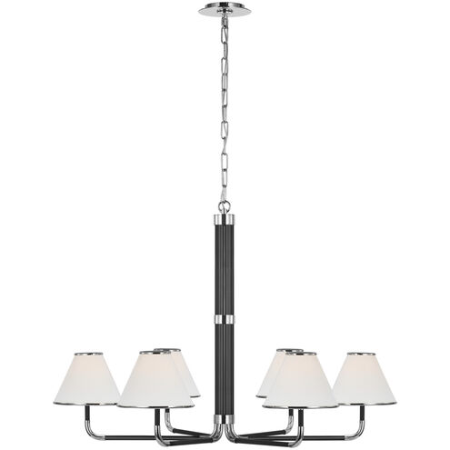 Marie Flanigan Rigby LED 37.75 inch Polished Nickel and Ebony Chandelier Ceiling Light, XL