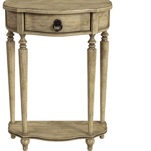 Ashby Demilune Console Table with Storage in Beige