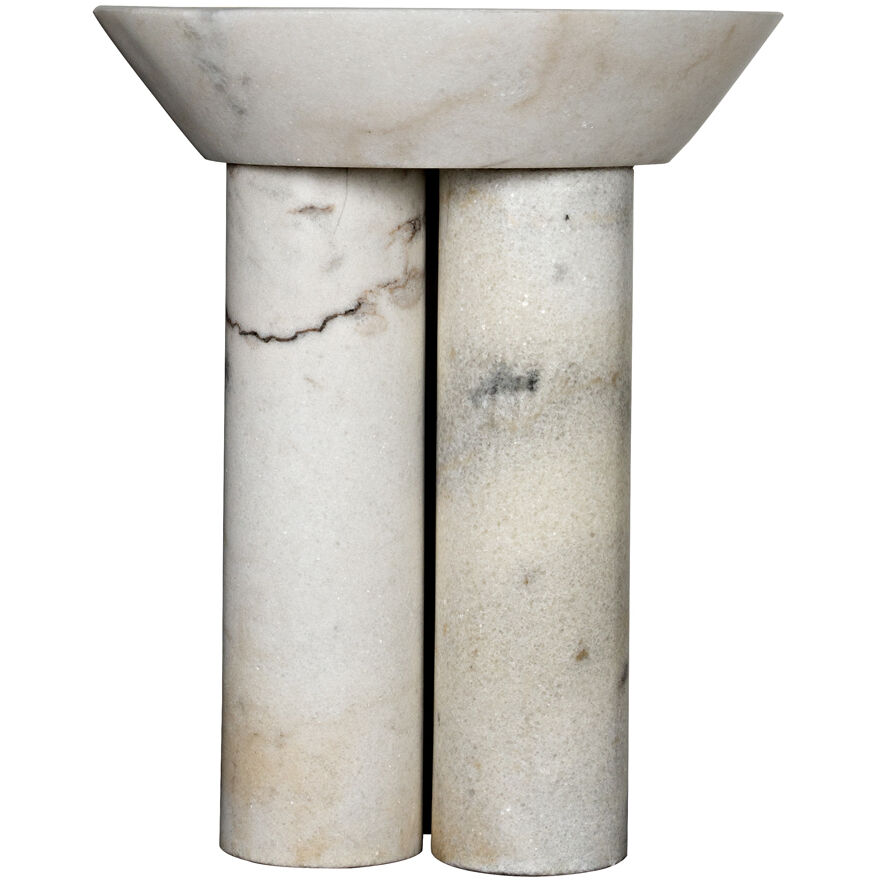 Nox 22 X 18 inch White Marble Side Table