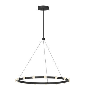 Rezz 27.63 inch Black with Brushed Nickel Pendant Ceiling Light