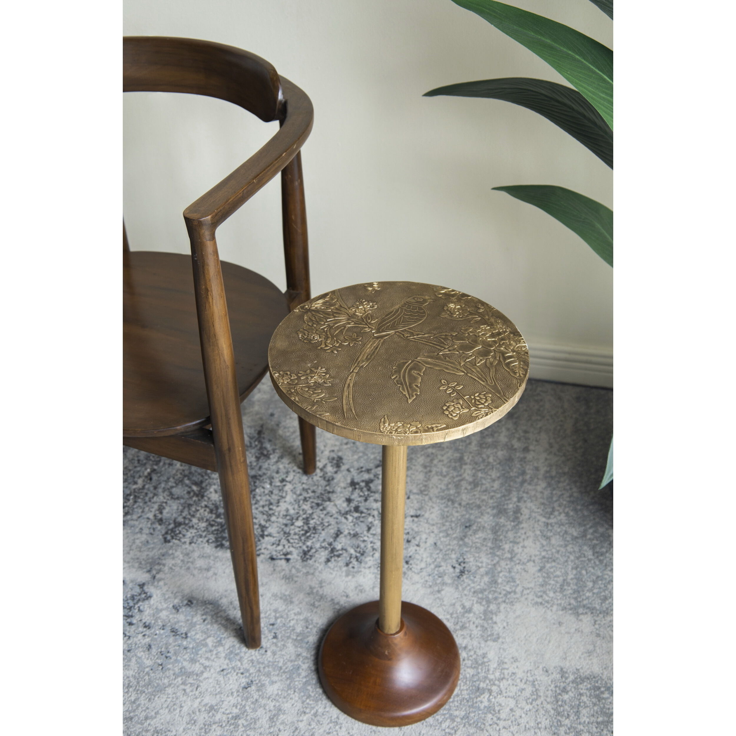Anita 24 X 11.8 inch Gold and Brown Side Table