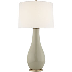 Chapman & Myers Orson Coconut Porcelain Table Lamp in Linen