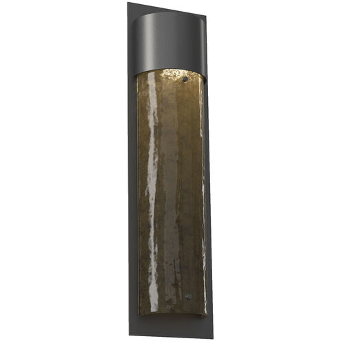 Round 1 Light 26 inch Statuary Bronze Outdoor Sconce in GU10 Halogen, Frosted Granite, Medium