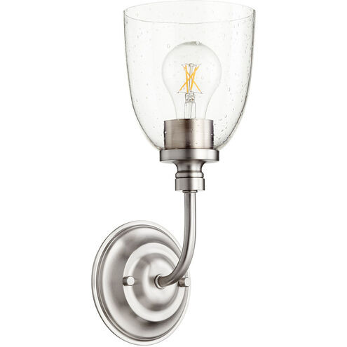 Rossington 1 Light 5 inch Satin Nickel Wall Sconce Wall Light in Clear Seeded