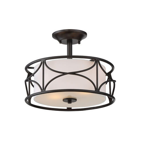 Avara 2 Light 13 inch Oil Rubbed Bronze Semi-Flush Ceiling Light