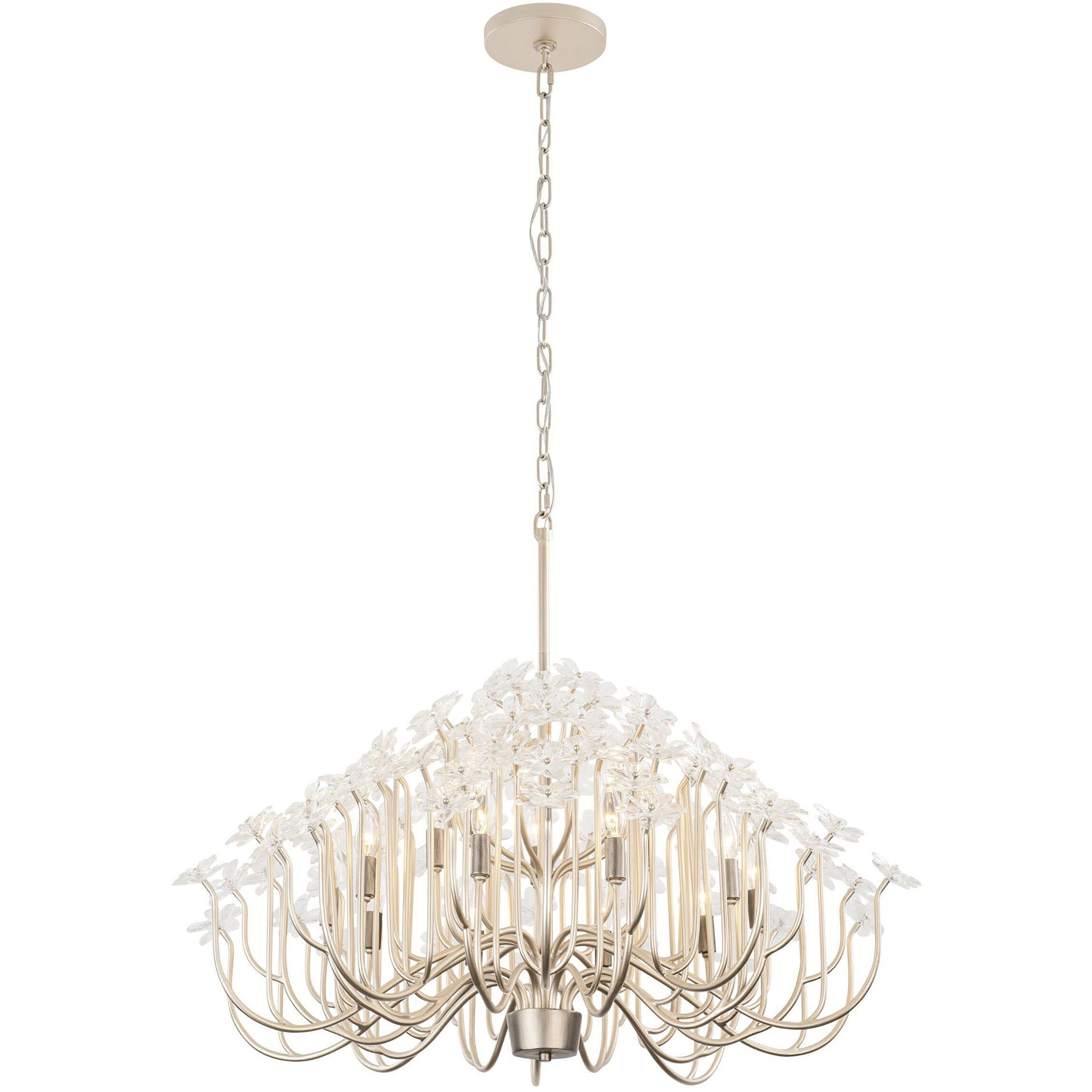 Wildflower 15 Light 40 inch Gold Dust Chandelier Ceiling Light, Smithsonian Collaboration