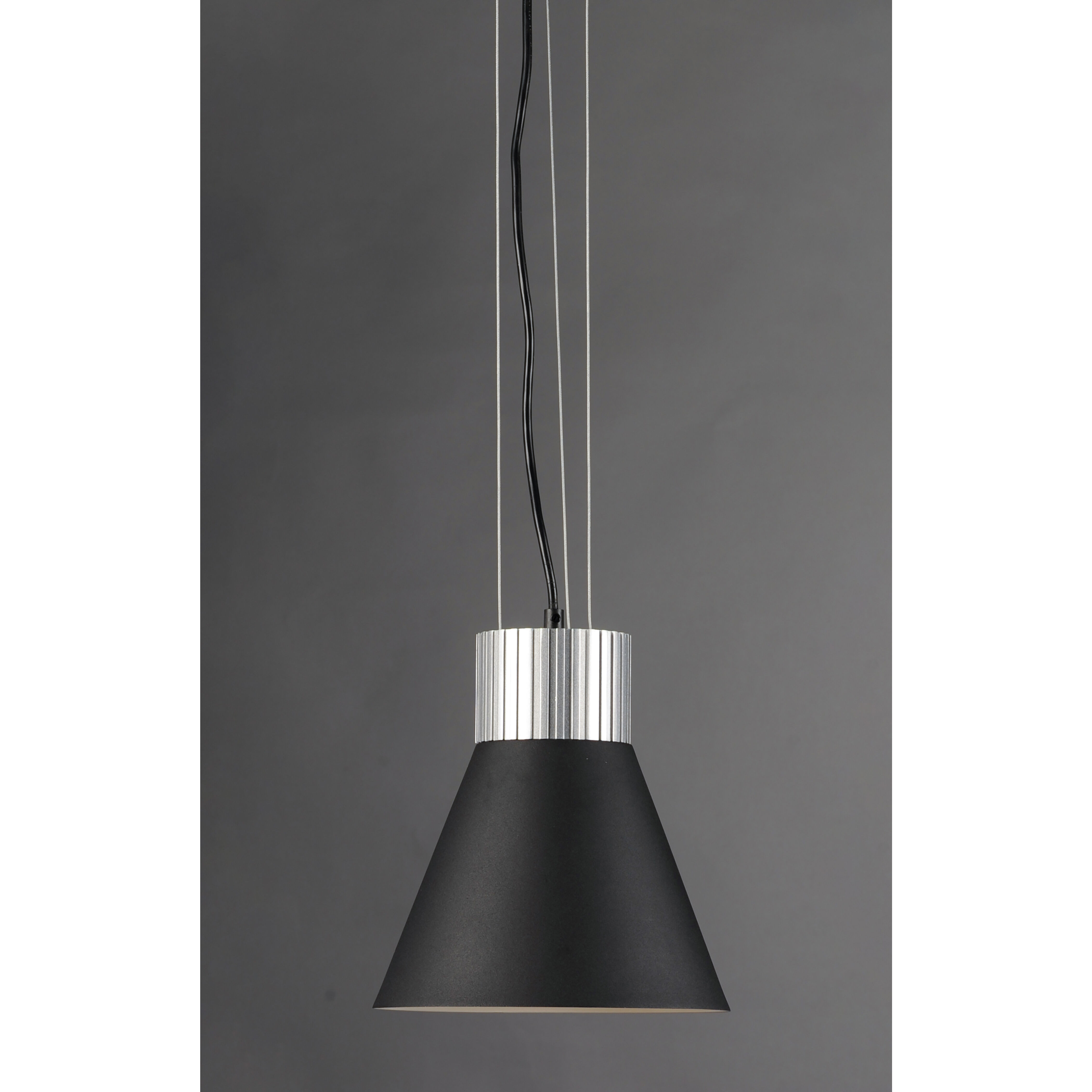Storehouse LED 9 inch Satin Aluminum/Black Single Pendant Ceiling Light