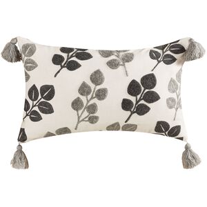 Quiet Leaves 26 X 0.25 inch Light Gray with Off White Pillow, Cover Only