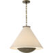 Lisa McDennon Linden 3 Light 24 inch Textured Heritage Brass Chandelier Ceiling Light