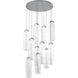 Ledgestone LED 34 inch Classic Silver Chandelier Ceiling Light, Round Multi-Port