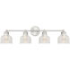 Transitional 4 Light 32 inch Brushed Nickel Bathroom Vanity Light Wall Light