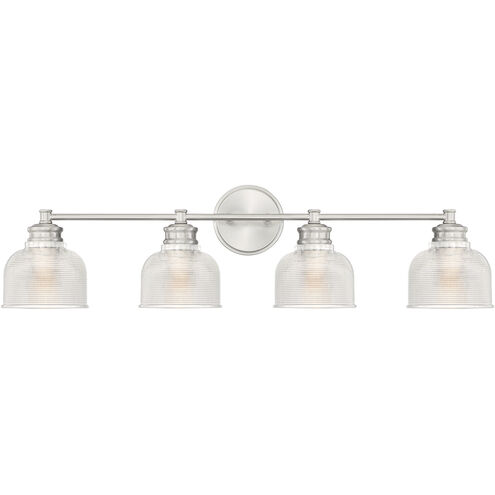 Transitional 4 Light 32 inch Brushed Nickel Bathroom Vanity Light Wall Light
