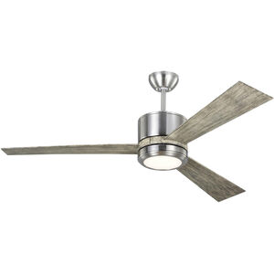 Vision 52 52 inch Brushed Steel with Light Grey Weathered Oak Blades Ceiling Fan