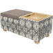 Arturo 17.75 inch Medium Grey Storage Ottoman
