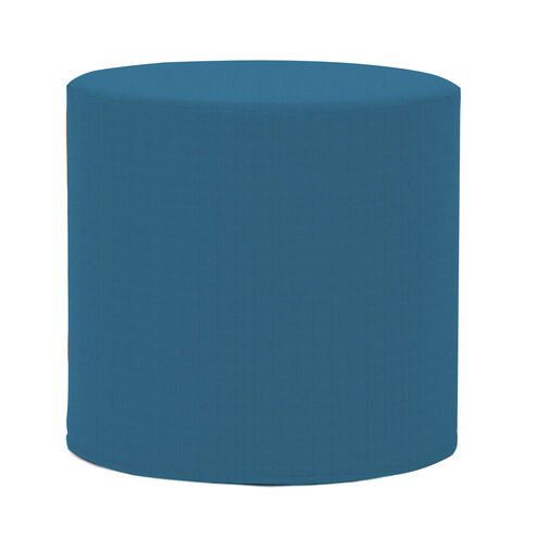 No Tip 17 inch Seascape Turquoise Outdoor Cylinder Ottoman with Cover