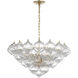 Julie Neill Caselli LED 35.5 inch Gild Basket Chandelier Ceiling Light in Clear Glass