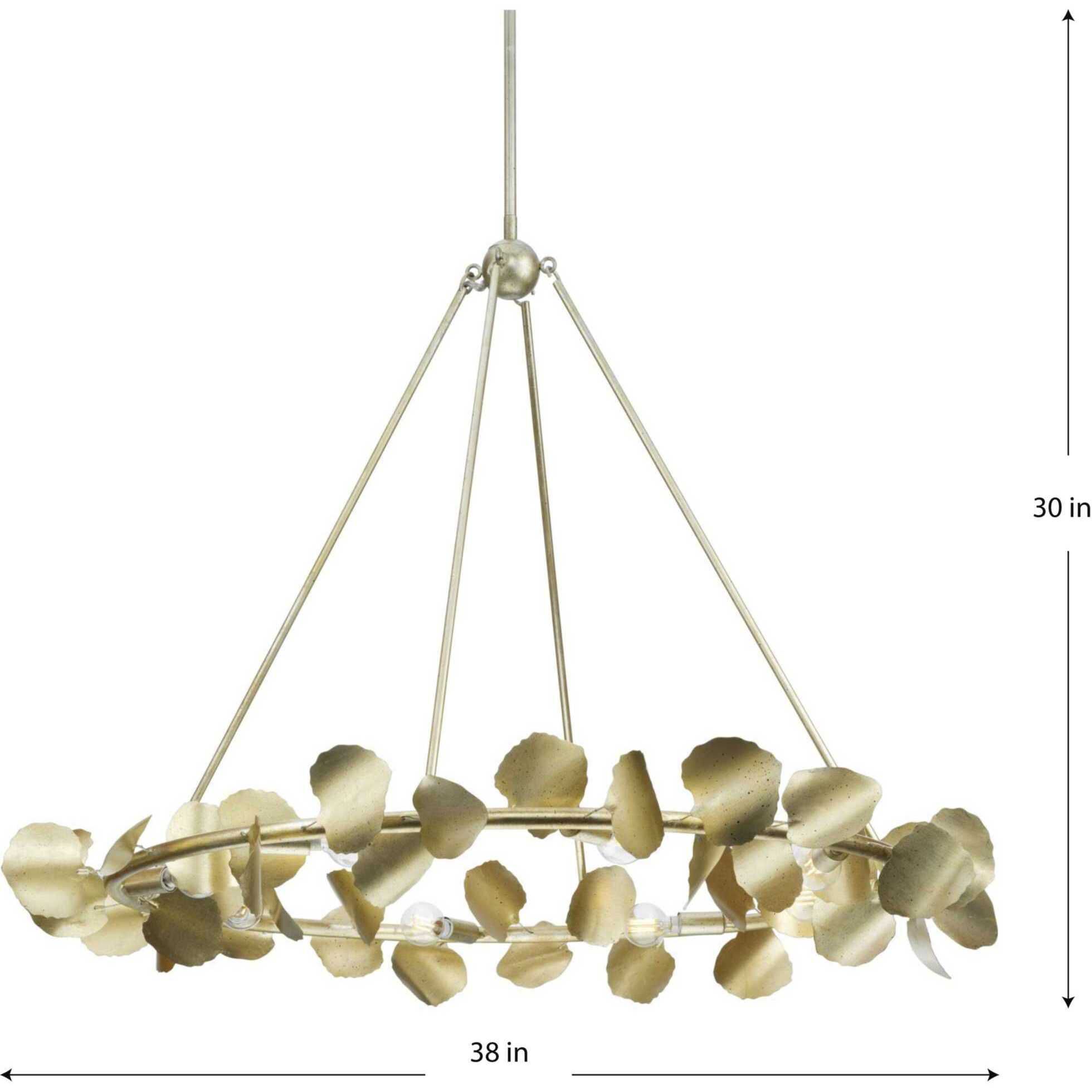 Laurel 8 Light 38 inch Gilded Silver Chandelier Ceiling Light, Design Series