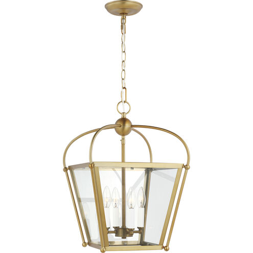 C&M by Chapman & Myers Charleston 4 Light 13.88 inch Satin Brass Pendant Ceiling Light