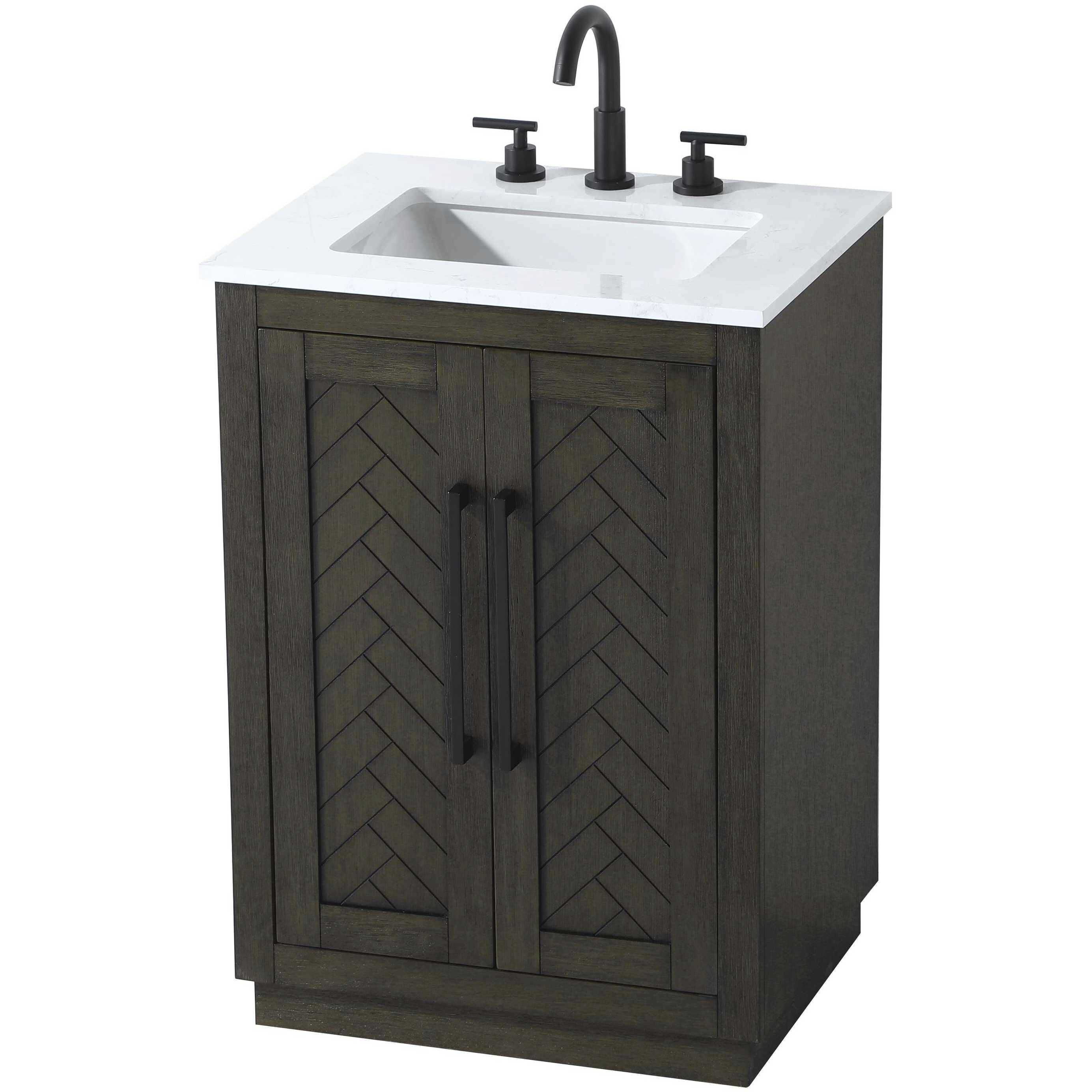 Chase 24 X 34 inch Chocolate Oak Bathroom Vanity Cabinet