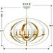 Luna 8 Light 36 inch Matte White and Antique Gold Chandelier Ceiling Light