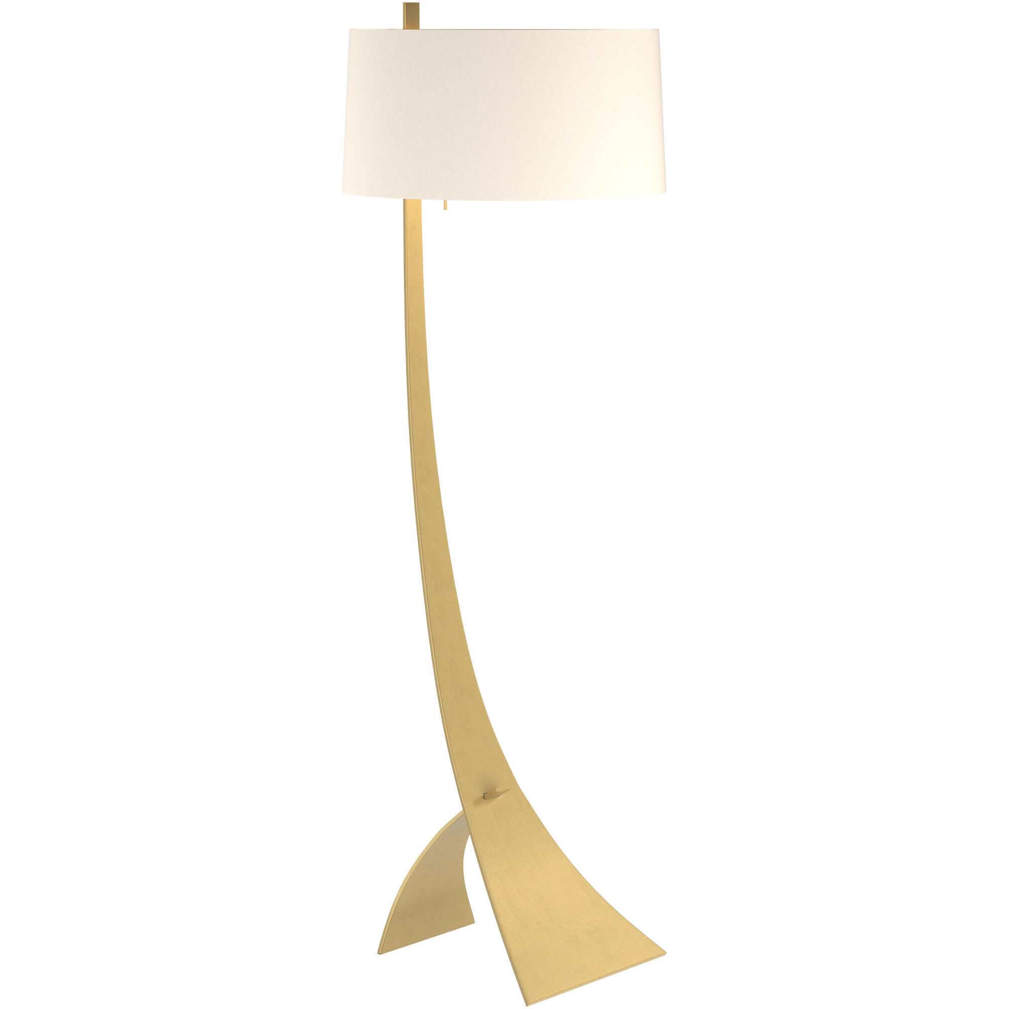 Stasis 58.5 inch 150 watt Modern Brass Floor Lamp Portable Light in Flax