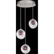 Nest 3 Light 20 inch Silver Pendant Ceiling Light in Amethyst Studio Glass
