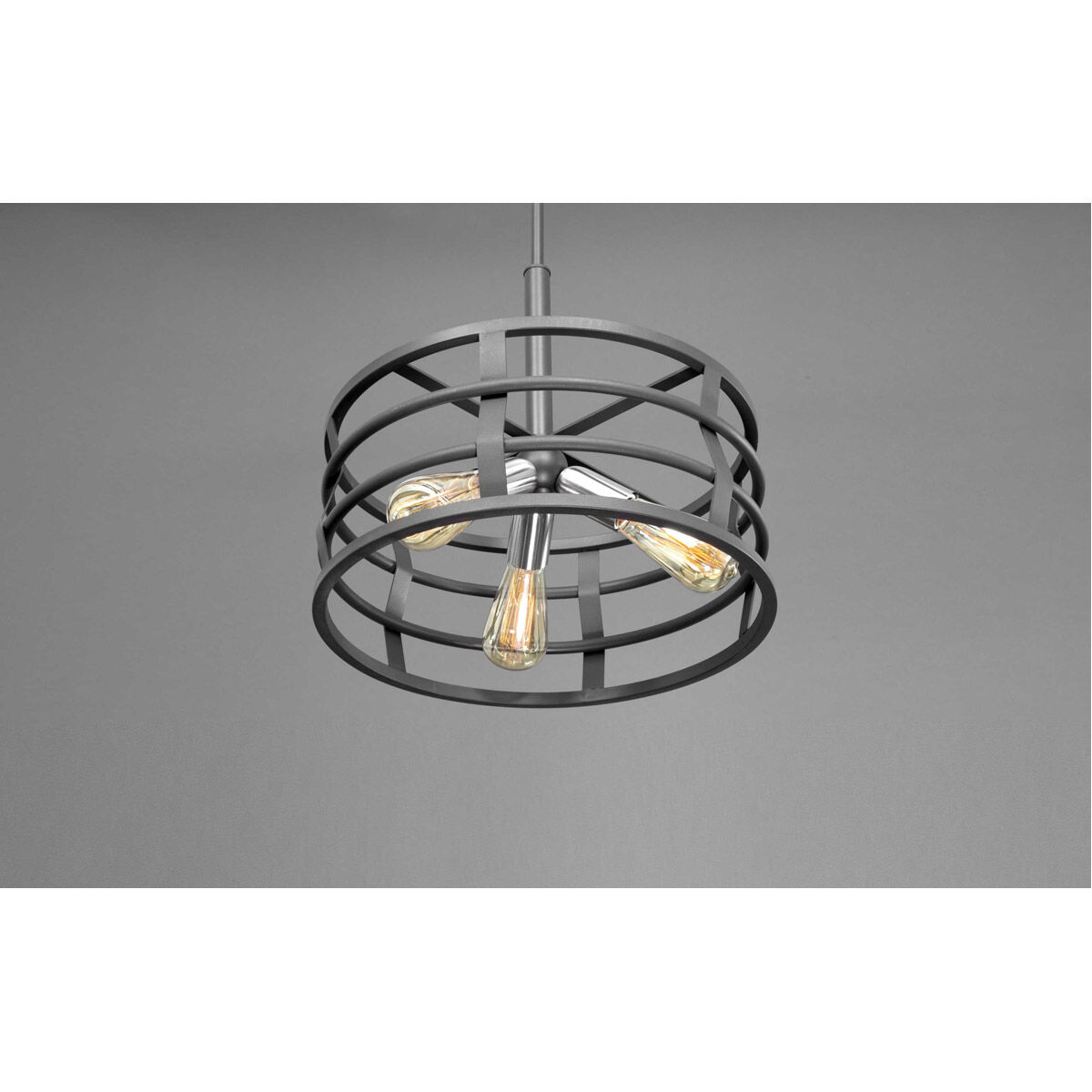 Remix 3 Light Graphite Pendant Ceiling Light, Design Series
